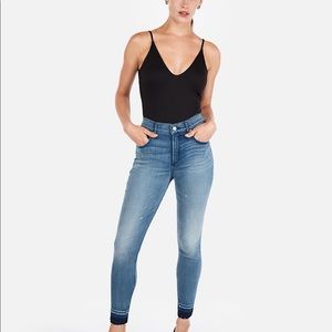 Express one eleven soft v neck thong bodysuit